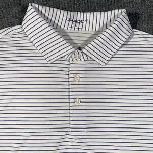 B. Draddy Sport Striped Performance Stretch Tartan Golf Polo Shirt Mens Large